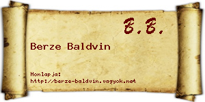 Berze Baldvin névjegykártya